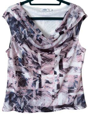 Ricki's Women's Patterned Cowl Neck Sleeveless Blouse Size Large